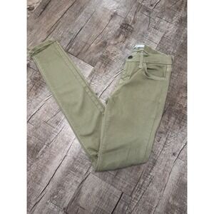 KanCan Women Olive‎ Green Distressed Knee Skinny Jeans KC1652 Size 26 W5